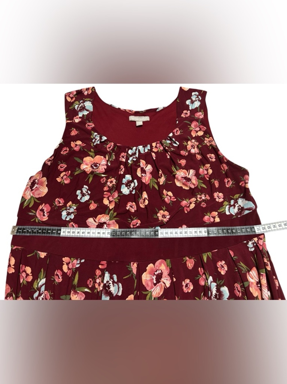 Woman Within Burgundy Floral Maxi Dress - Picture 6 of 7